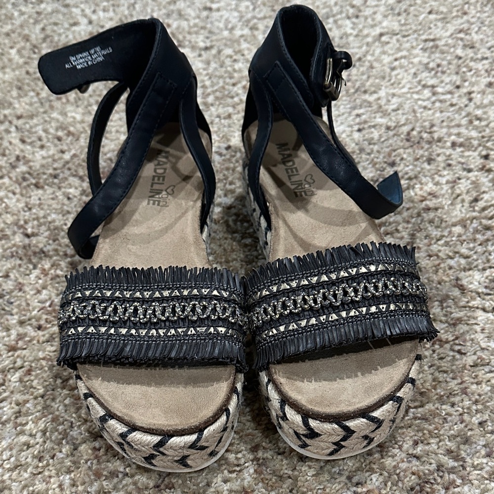 Madeline Black Espadrille Sandals